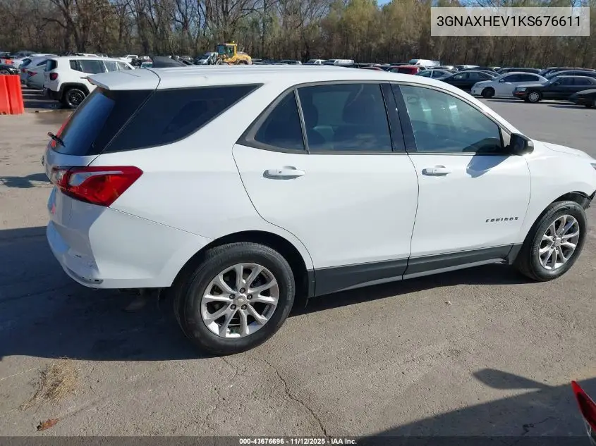 3GNAXHEV1KS676611 2019 Chevrolet Equinox Ls