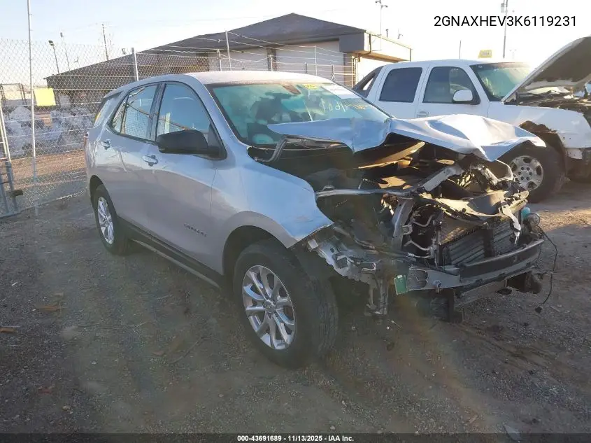 2GNAXHEV3K6119231 2019 Chevrolet Equinox Ls