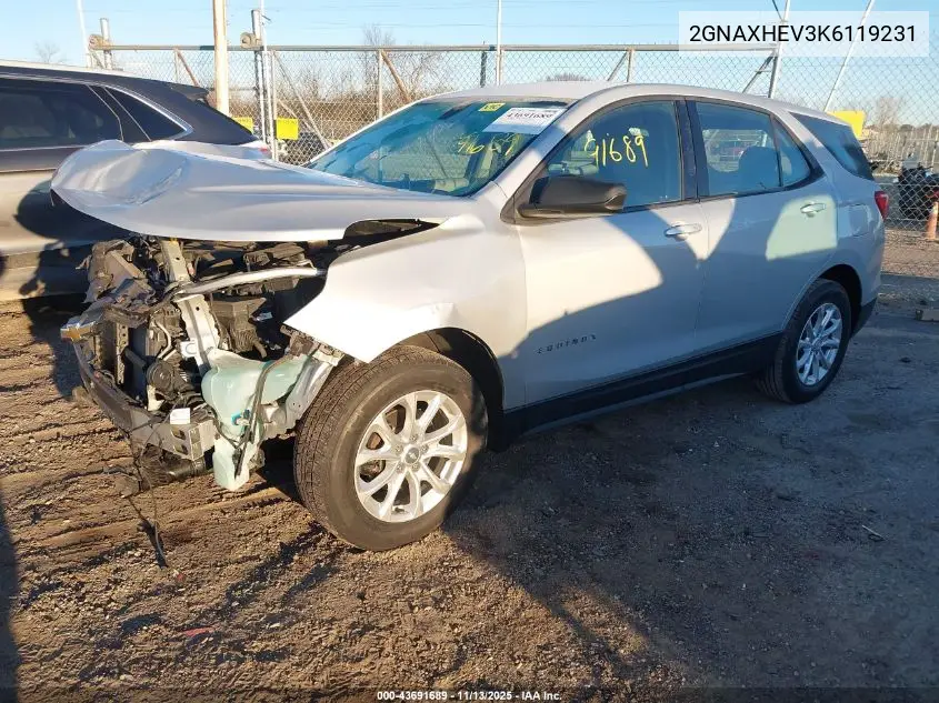 2GNAXHEV3K6119231 2019 Chevrolet Equinox Ls