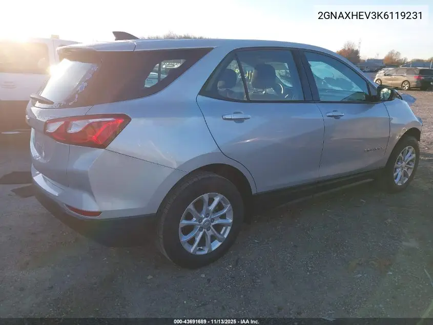 2GNAXHEV3K6119231 2019 Chevrolet Equinox Ls