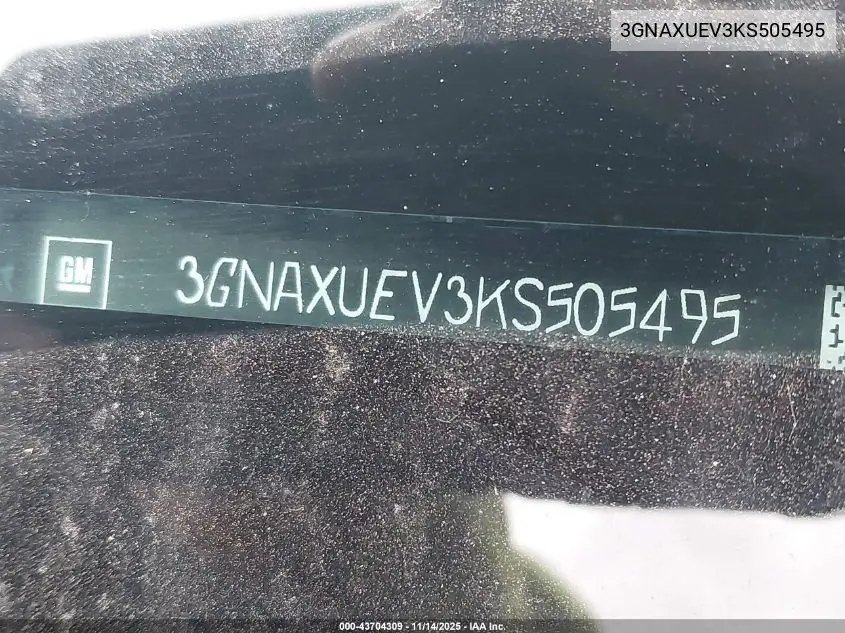 3GNAXUEV3KS505495 2019 Chevrolet Equinox Lt
