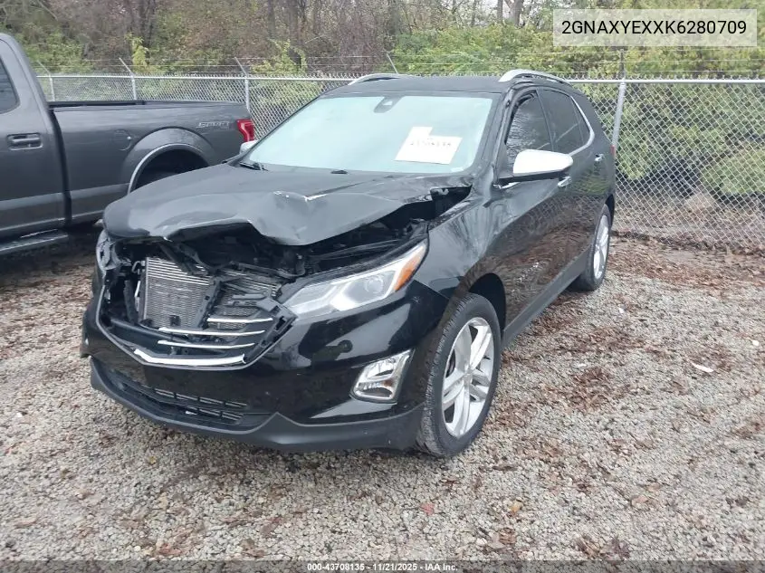 2GNAXYEXXK6280709 2019 Chevrolet Equinox Premier