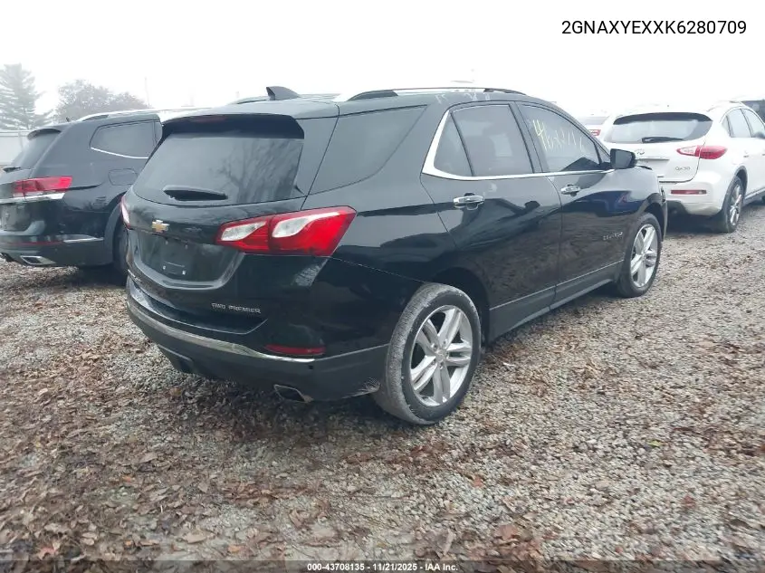 2GNAXYEXXK6280709 2019 Chevrolet Equinox Premier