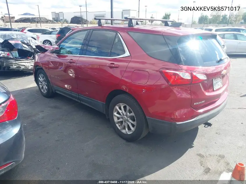 3GNAXKEV5KS571017 2019 Chevrolet Equinox Lt