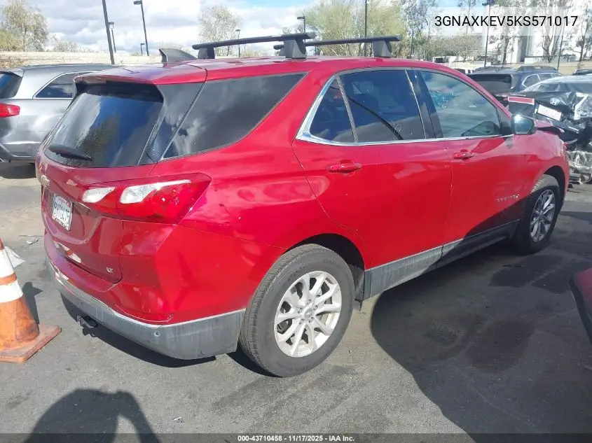 3GNAXKEV5KS571017 2019 Chevrolet Equinox Lt