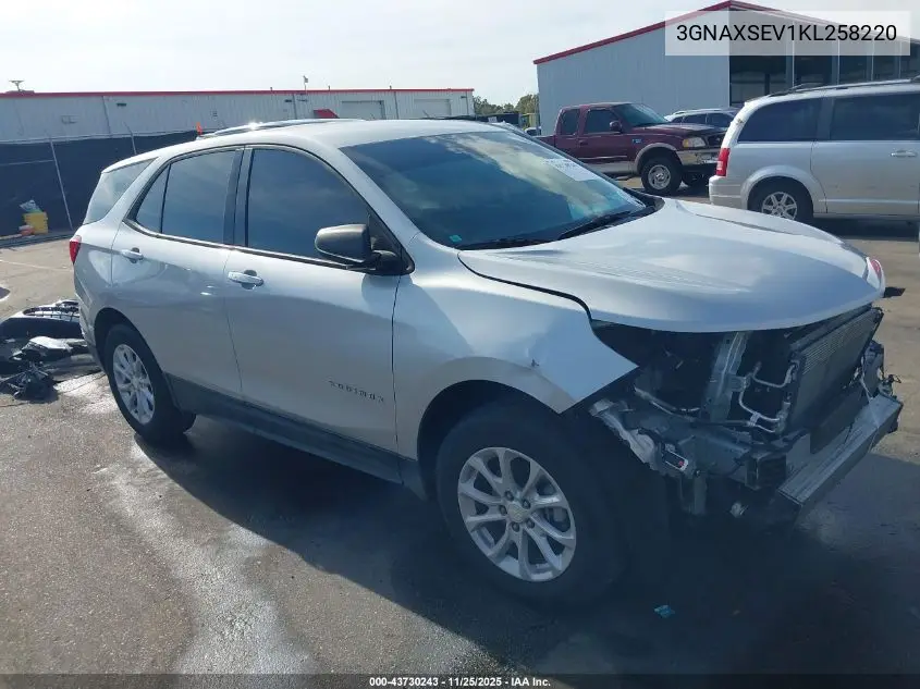 3GNAXSEV1KL258220 2019 Chevrolet Equinox Ls