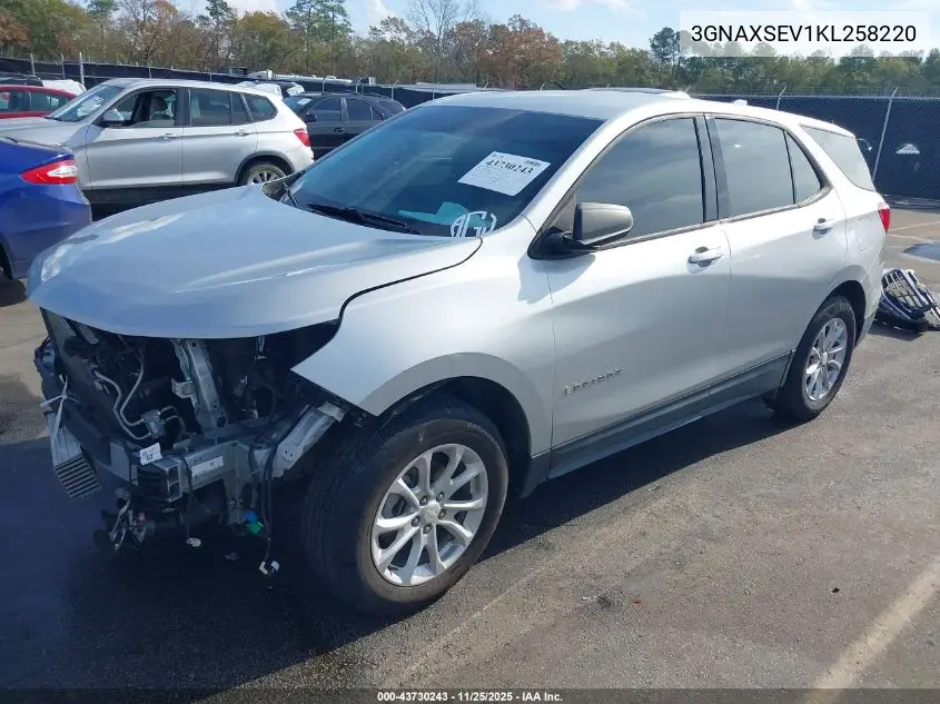 3GNAXSEV1KL258220 2019 Chevrolet Equinox Ls