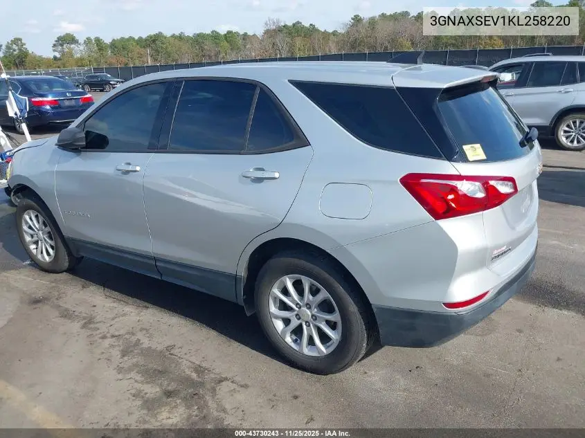 3GNAXSEV1KL258220 2019 Chevrolet Equinox Ls