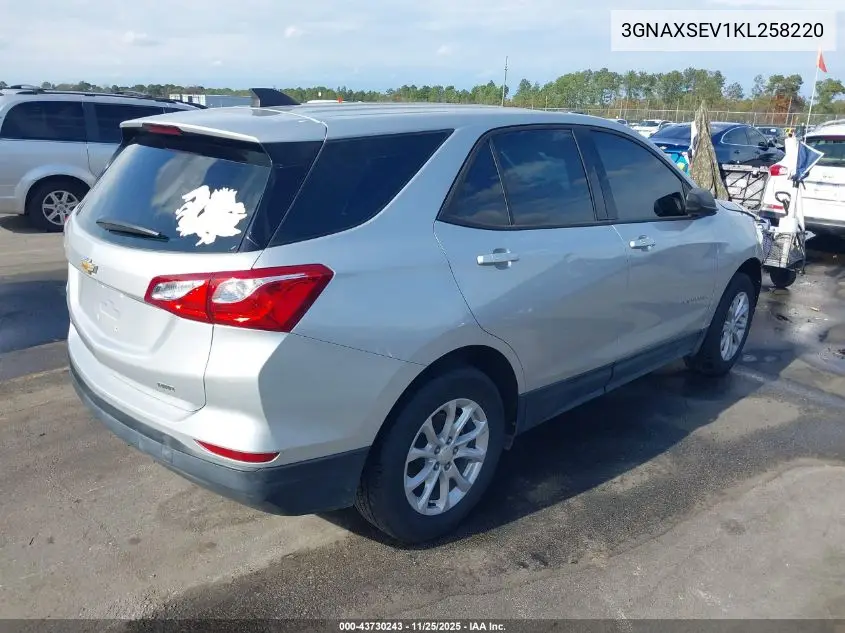 3GNAXSEV1KL258220 2019 Chevrolet Equinox Ls