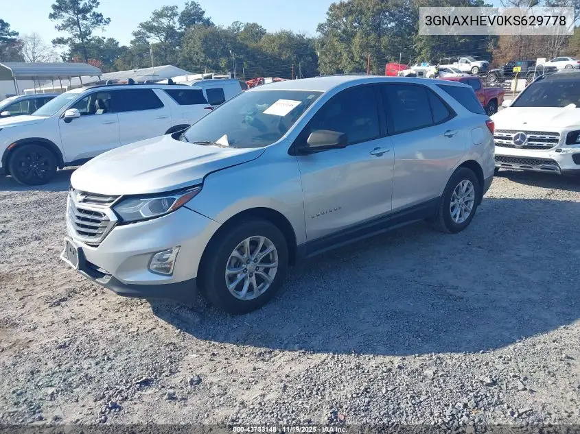 3GNAXHEV0KS629778 2019 Chevrolet Equinox Ls
