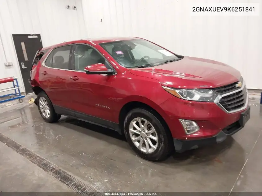 2GNAXUEV9K6251841 2019 Chevrolet Equinox Lt