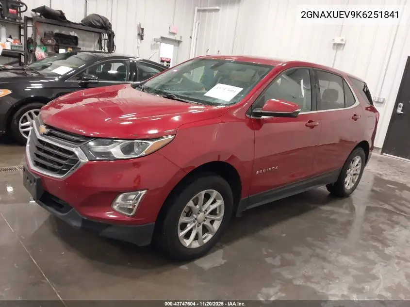 2GNAXUEV9K6251841 2019 Chevrolet Equinox Lt