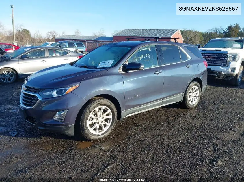 3GNAXKEV2KS523667 2019 Chevrolet Equinox Lt