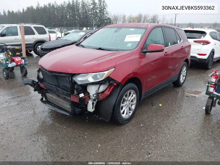 3GNAXJEV8KS593362 2019 Chevrolet Equinox Lt