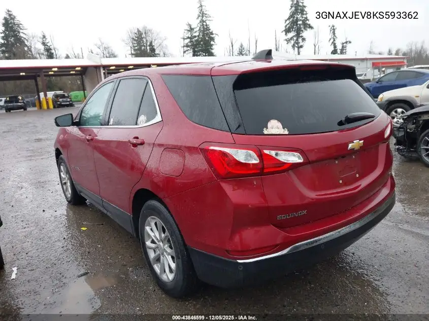 3GNAXJEV8KS593362 2019 Chevrolet Equinox Lt