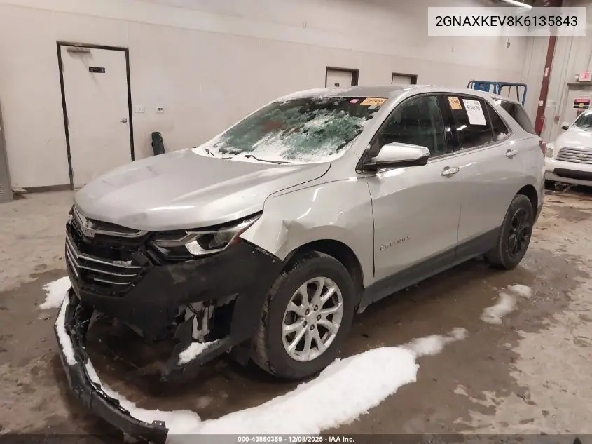 2GNAXKEV8K6135843 2019 Chevrolet Equinox Lt