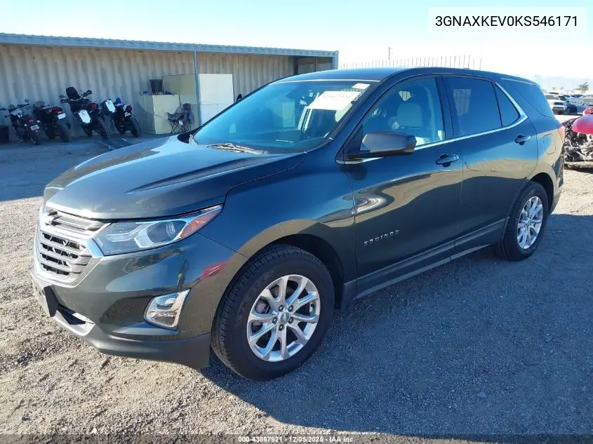 3GNAXKEV0KS546171 2019 Chevrolet Equinox Lt