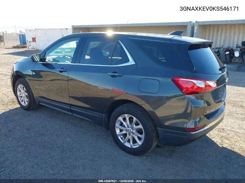 3GNAXKEV0KS546171 2019 Chevrolet Equinox Lt