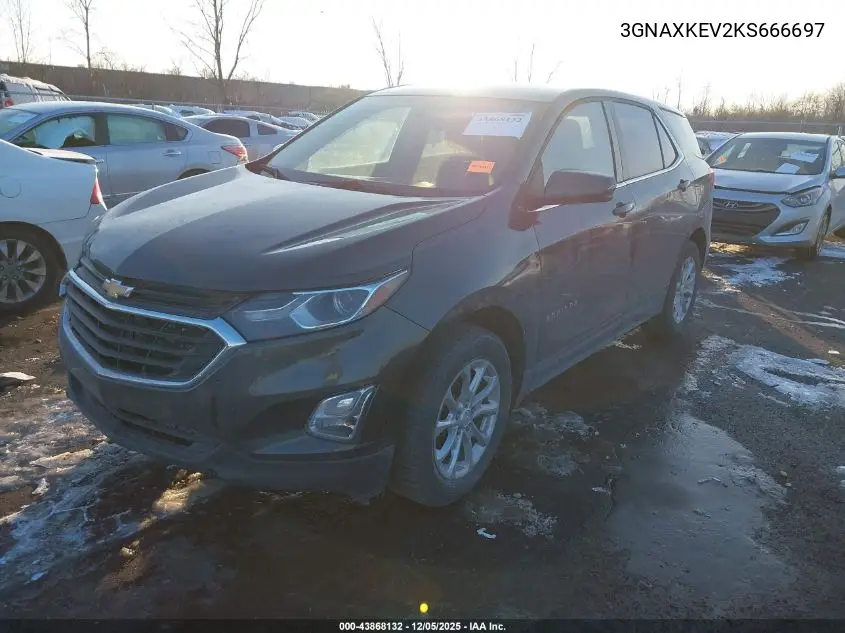 3GNAXKEV2KS666697 2019 Chevrolet Equinox Lt