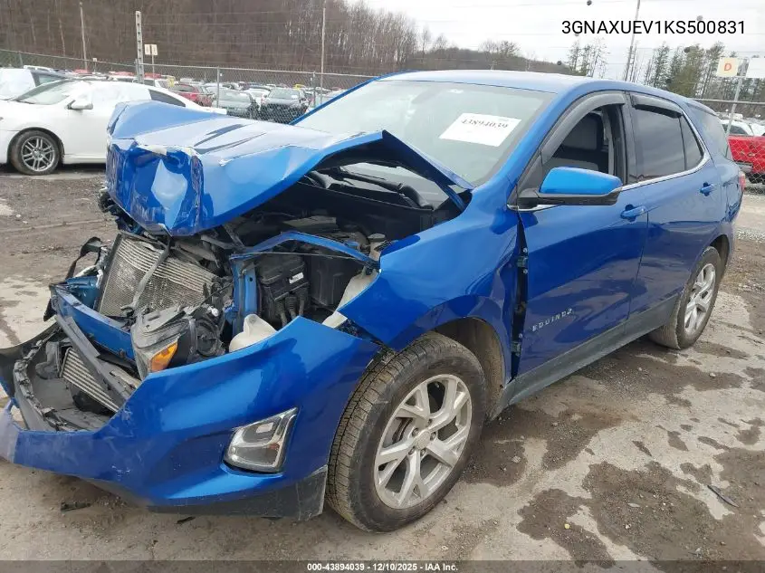 3GNAXUEV1KS500831 2019 Chevrolet Equinox Lt