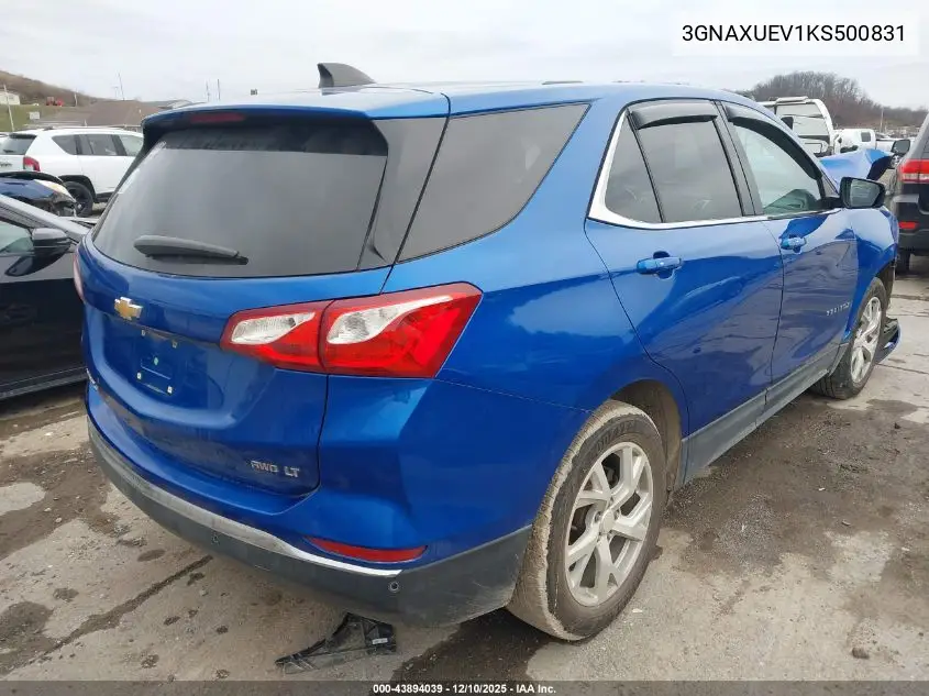 3GNAXUEV1KS500831 2019 Chevrolet Equinox Lt
