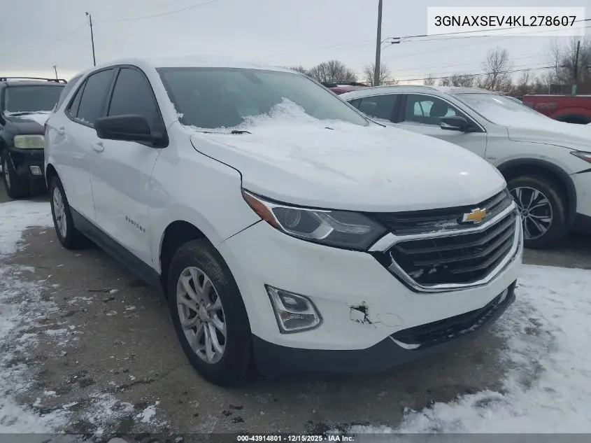 3GNAXSEV4KL278607 2019 Chevrolet Equinox Ls