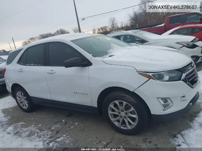 3GNAXSEV4KL278607 2019 Chevrolet Equinox Ls