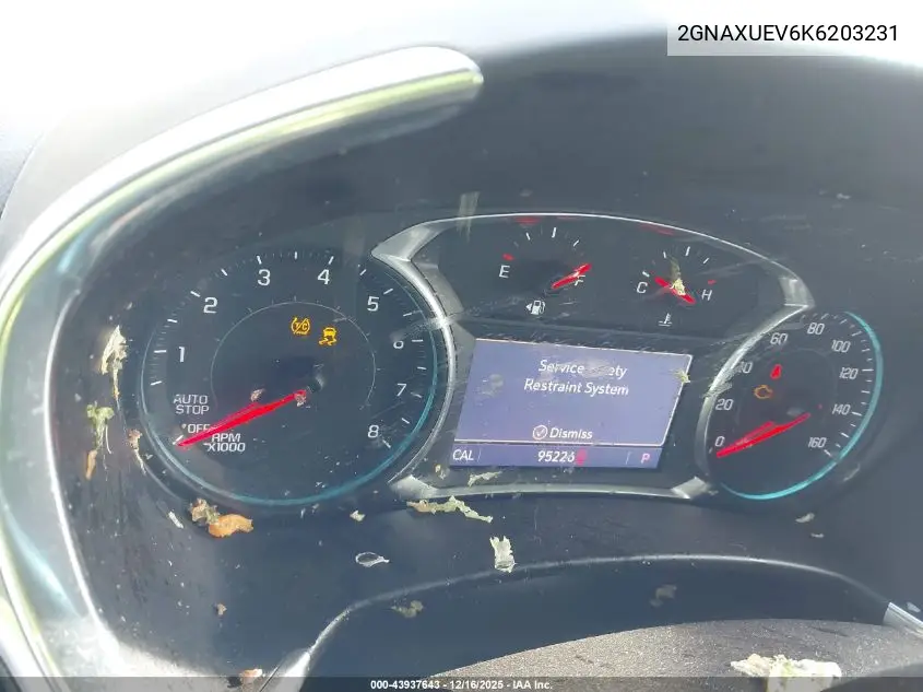 2GNAXUEV6K6203231 2019 Chevrolet Equinox Lt