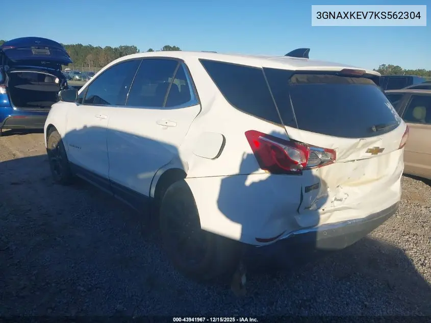 3GNAXKEV7KS562304 2019 Chevrolet Equinox Lt