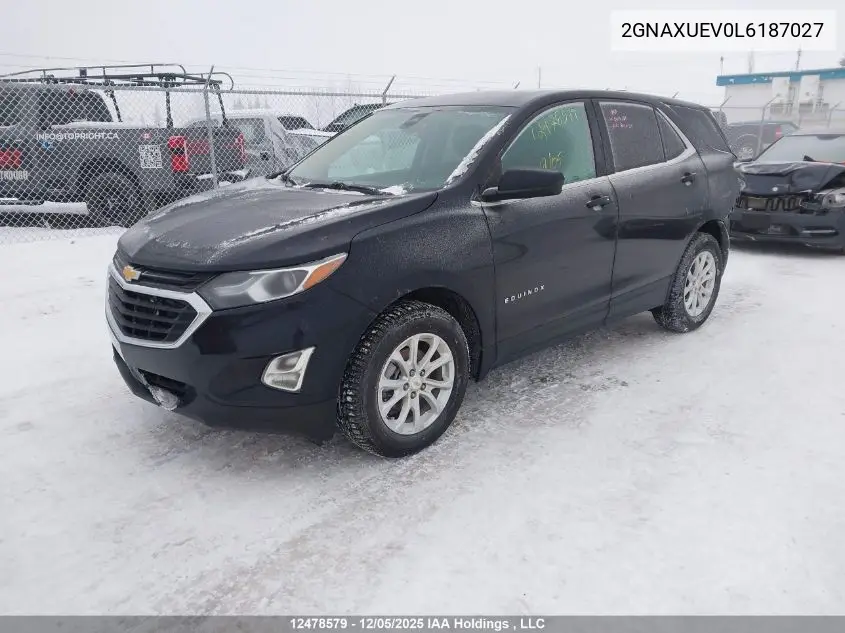 2GNAXUEV0L6187027 2020 Chevrolet Equinox Lt