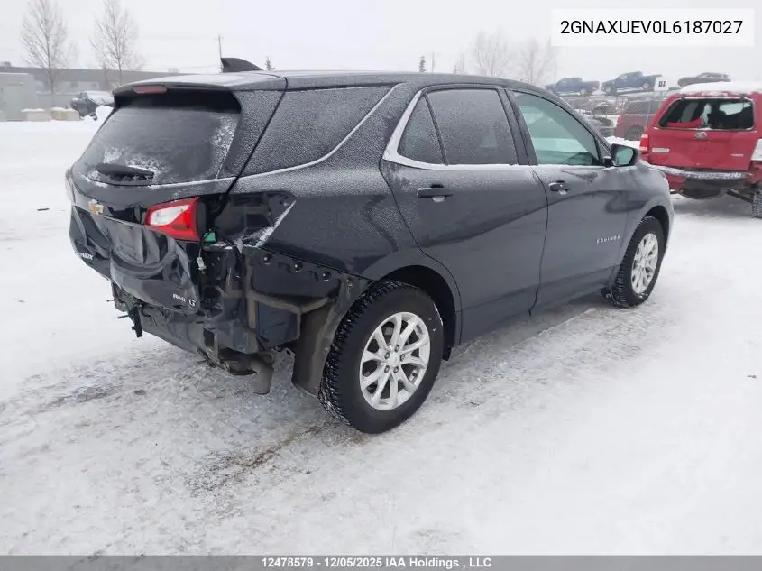 2GNAXUEV0L6187027 2020 Chevrolet Equinox Lt