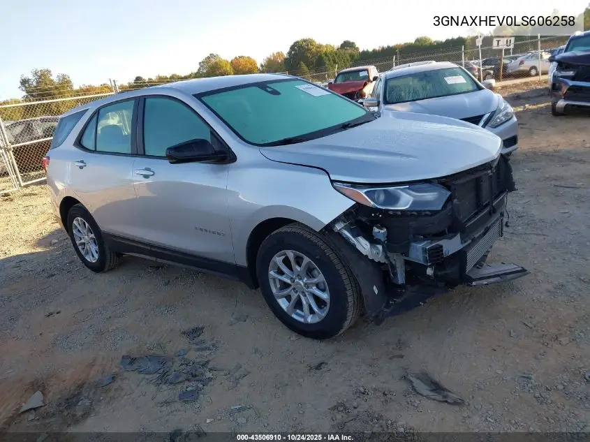 3GNAXHEV0LS606258 2020 Chevrolet Equinox Fwd Ls