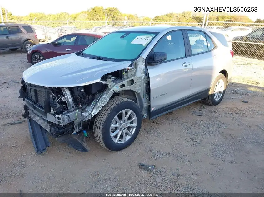 3GNAXHEV0LS606258 2020 Chevrolet Equinox Fwd Ls