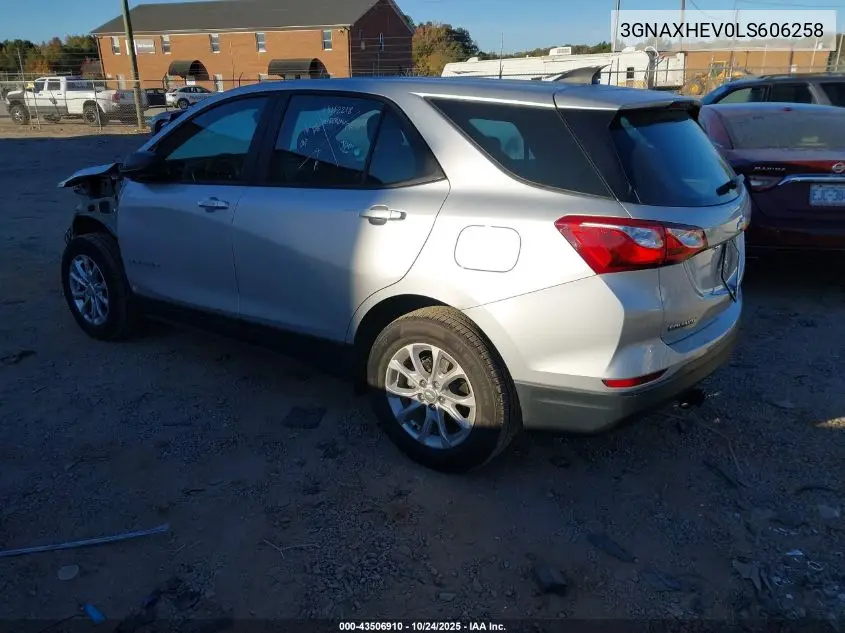3GNAXHEV0LS606258 2020 Chevrolet Equinox Fwd Ls