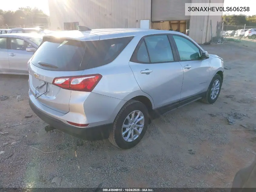 3GNAXHEV0LS606258 2020 Chevrolet Equinox Fwd Ls