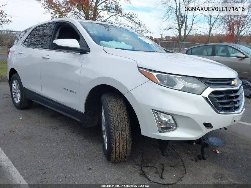 3GNAXUEV0LL171616 2020 Chevrolet Equinox Awd Lt 1.5L Turbo