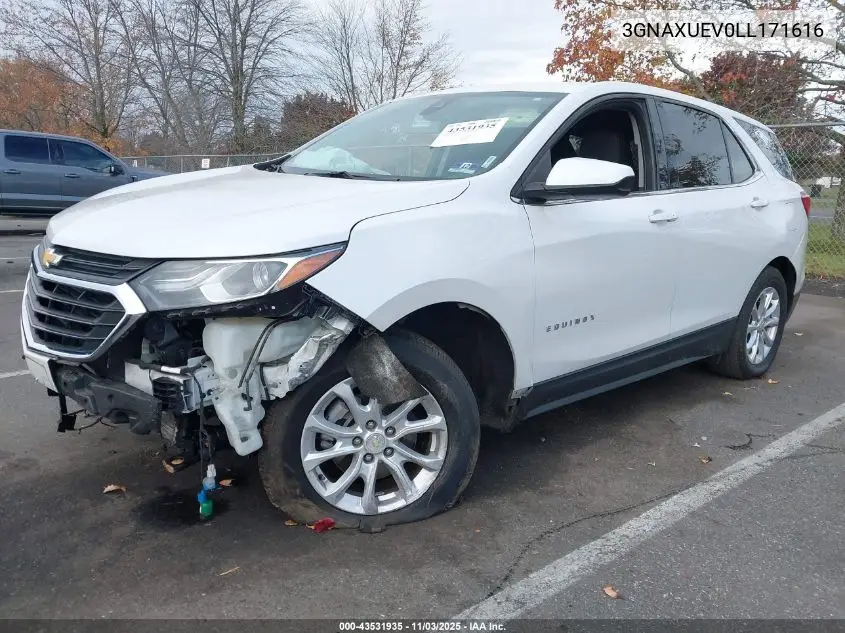 3GNAXUEV0LL171616 2020 Chevrolet Equinox Awd Lt 1.5L Turbo