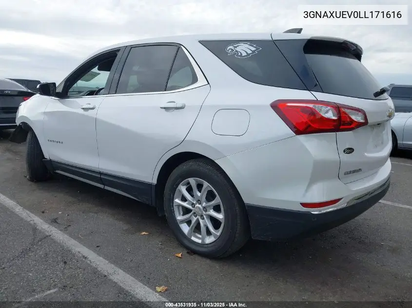 3GNAXUEV0LL171616 2020 Chevrolet Equinox Awd Lt 1.5L Turbo
