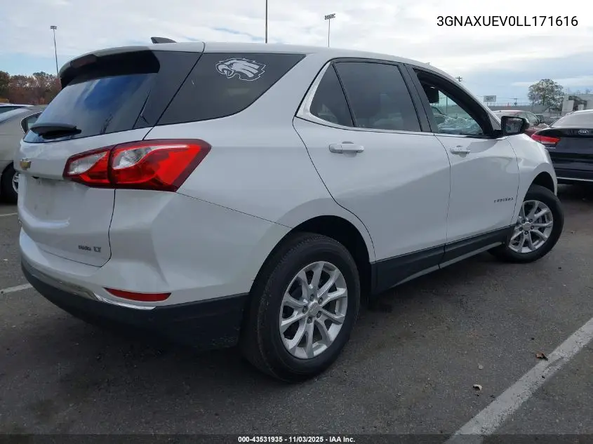 3GNAXUEV0LL171616 2020 Chevrolet Equinox Awd Lt 1.5L Turbo
