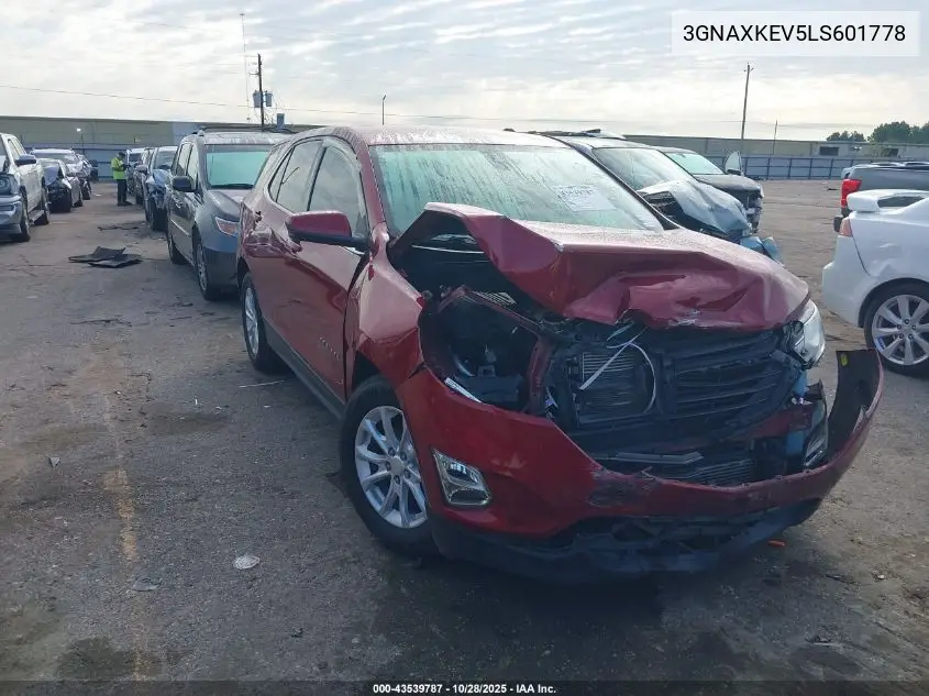 3GNAXKEV5LS601778 2020 Chevrolet Equinox Fwd Lt 1.5L Turbo
