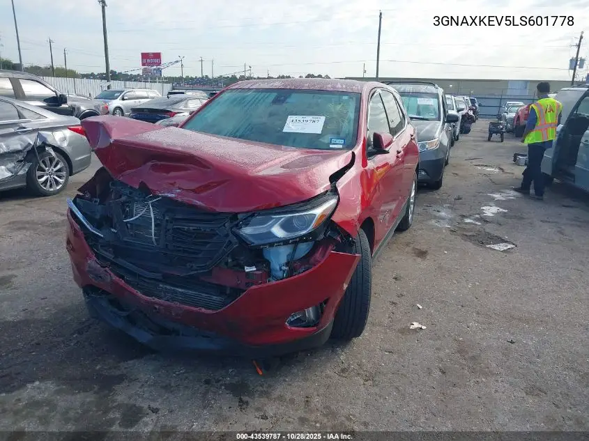 3GNAXKEV5LS601778 2020 Chevrolet Equinox Fwd Lt 1.5L Turbo