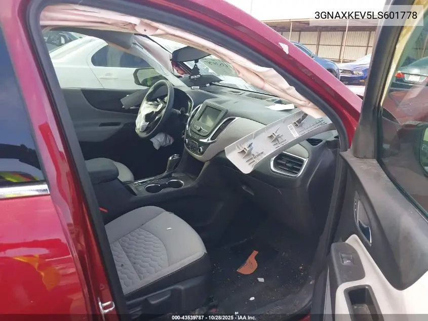 3GNAXKEV5LS601778 2020 Chevrolet Equinox Fwd Lt 1.5L Turbo