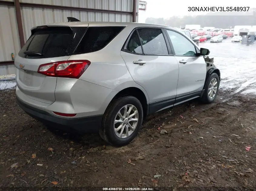 3GNAXHEV3LS548937 2020 Chevrolet Equinox Fwd Ls