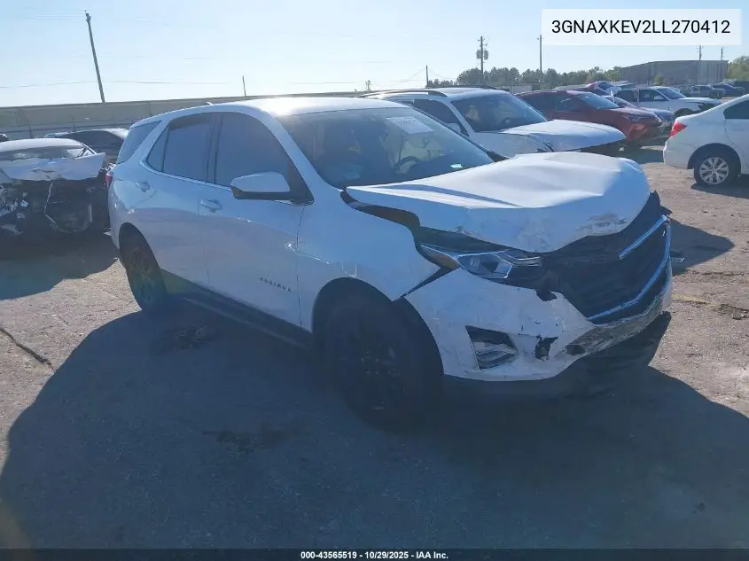 3GNAXKEV2LL270412 2020 Chevrolet Equinox Fwd Lt 1.5L Turbo