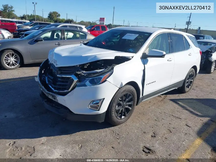 3GNAXKEV2LL270412 2020 Chevrolet Equinox Fwd Lt 1.5L Turbo