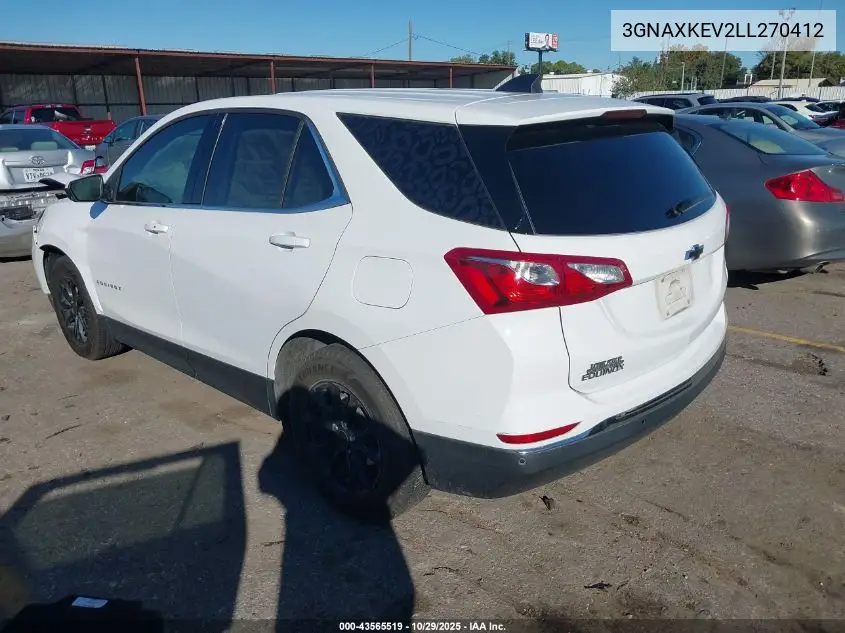 3GNAXKEV2LL270412 2020 Chevrolet Equinox Fwd Lt 1.5L Turbo