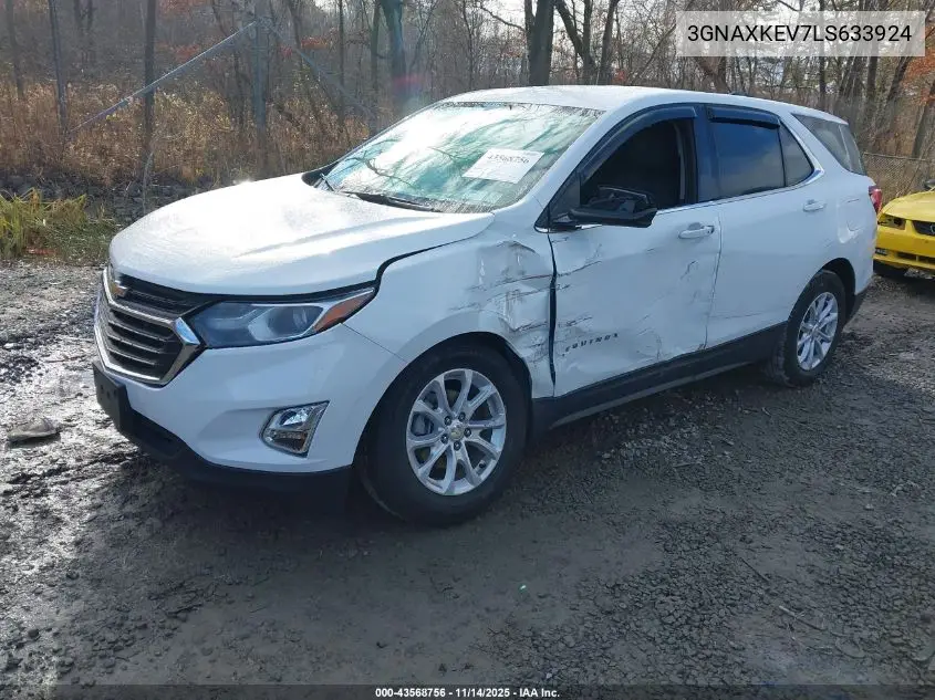 3GNAXKEV7LS633924 2020 Chevrolet Equinox Fwd Lt 1.5L Turbo