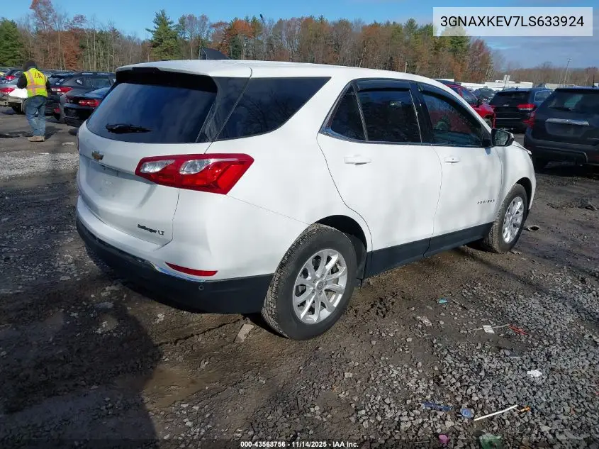 3GNAXKEV7LS633924 2020 Chevrolet Equinox Fwd Lt 1.5L Turbo