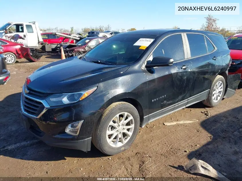 2GNAXHEV6L6240997 2020 Chevrolet Equinox Fwd Ls