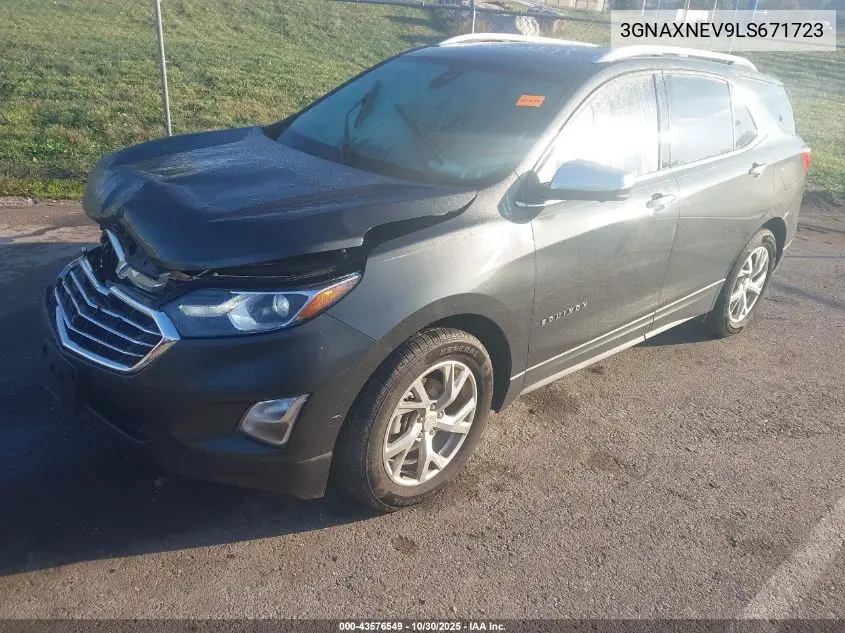 3GNAXNEV9LS671723 2020 Chevrolet Equinox Fwd Premier 1.5L Turbo